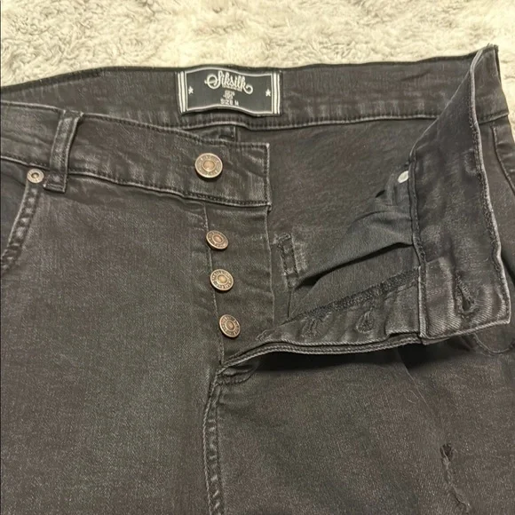 Siksilk Men’s Black Distressed Skinny Jeans size M - Picture 7 of 8